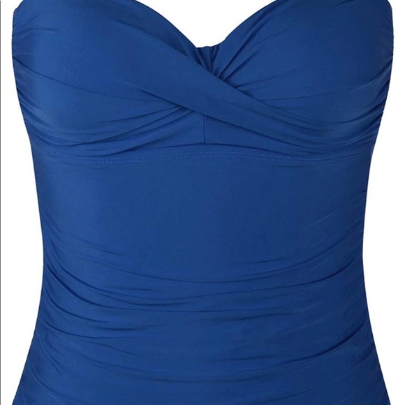 Other - Women's Tankini Top Front Twist Swimsuit Ruched Bathing Suit Top Balakan Blue